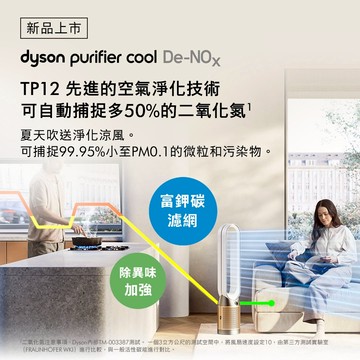 【戴森 Dyson】🎁生日禮物👩‍❤️‍👨TP12 甲醛NOx偵測涼風 空氣清淨機 (白金色)送HEPA濾網1入