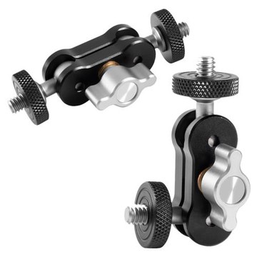 雙頭鋁合金云臺英制1/4螺絲接口相機三腳架通用萬向調節轉接配件