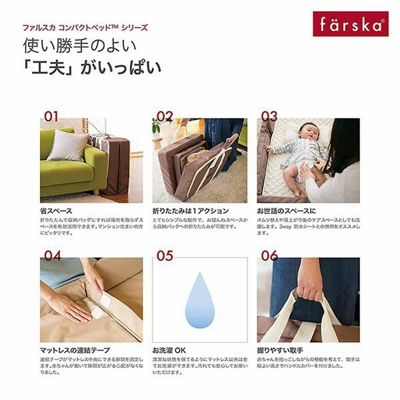 セット販売 ファルスカ ミニジョイントベッド コンパクトベッド 防水