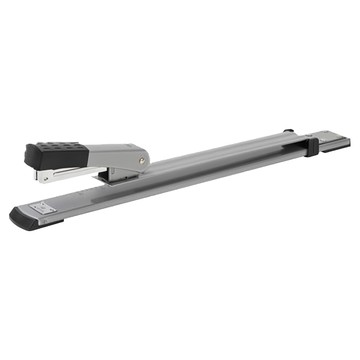 得力 長臂釘書機 低訂書針指示 裝訂騎馬釘 金屬拉桿設計  顏色隨機  1支