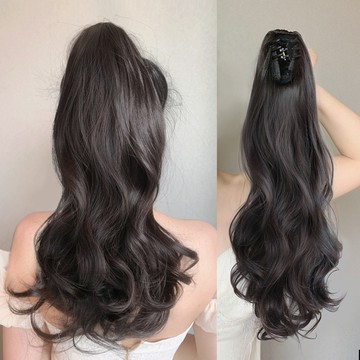 TOP🥇馬尾假髮女 長捲髮 仿真髮抓夾 大波浪高馬尾 超輕辮子 假馬尾 假髮女 假髮馬尾 頭頂髮片 接髮片 假髮片 補髮