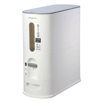 FAmILyLIFE 生活 小野6公斤智能定量防潮自動出米桶 1550g  34 x 14.5 x 36.5cm  極簡白  1個