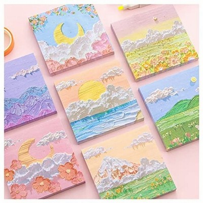 付箋 かわいいメモ帳 ポストイットふせん癒し風景立体油絵 ノート メモ帳 手帳 メモ用紙 ふせんかわいい退職 プチギフト メッセージカード 通販 Lineポイント最大get Lineショッピング