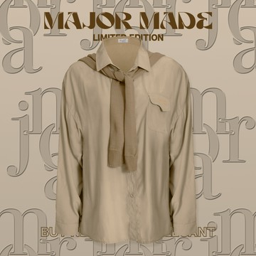 兩件式親膚刺繡披肩襯衫