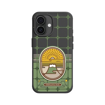 iPhone 16 SolidX 黑 - 老屋顏 Old House Face - 鐵窗花 - 富士山