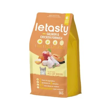 letasty 鮮樂嚐 貓飼料 成幼貓 雞&鮭魚 營養化毛配方 2kg貓糧 台灣製 飼料 益生菌 天然酵素