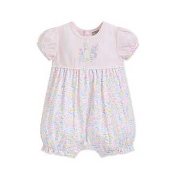 輕快比得繽紛花朵拼接條紋短袖兔裝 (吸濕排汗+抗UV)