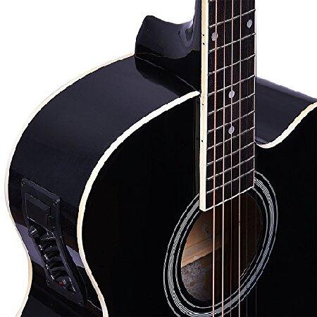 Kadence Frontier Series Acoustic Electric Guitar Spruce Wood Matt Finish Electric Acoustic Guitar (Black EQ) Electro Acoustic Guitars with Strings