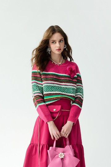 玫瑰可露麗採條針織