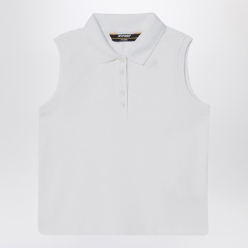 White sleeveless cotton polo
