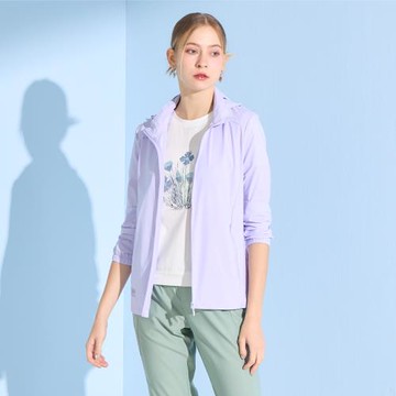 【YUTZUYA 優姿雅】丁香紫拉鍊口袋可拆連帽防曬外套