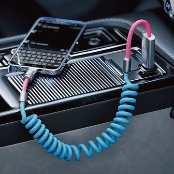 Meet Mind 撞色系列 彈簧螺旋編織強化快充線