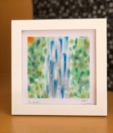 Allie 的舒心藝術 | 手繪粉彩畫 18cm 附框 | 日光森林浴