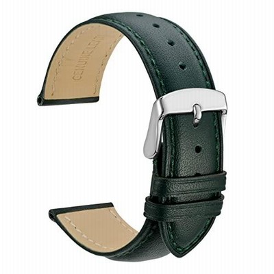 [WOCCI]時計ベルト20mm 時計替えベルト ヴィンテージ 腕時計バンド 本革(ダークグリーン)調整工具とバネ棒付