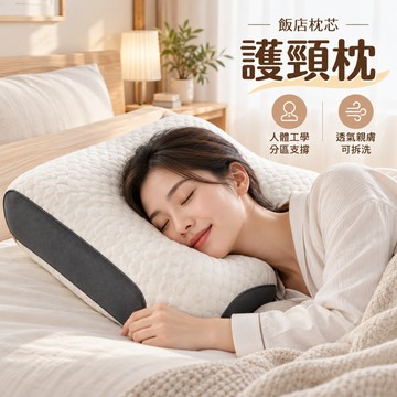 【現貨🔥隔日到貨】護頸枕 頸椎枕 助眠枕 頭枕 頸枕 吸濕排汗枕 枕芯 枕頭 可水洗 人體工學反牽引設計