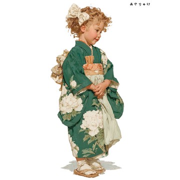 【12月新品4】07-114-0006 人物貼紙 和服復古風