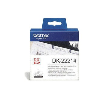 BROTHER DK-22214 / DK22214 12mm 耐久型紙質系列 白底黑字 標籤帶 一捲入