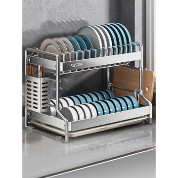 304不銹鋼廚房置物架碗碟碗盤瀝水架多功能放碗架碗筷收納盒碗柜