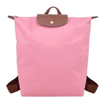 LONGCHAMP LE PLIAGE系列再生尼龍摺疊後背包(中/棉花糖粉)