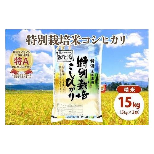 ふるさと納税 新潟県 上越市 令和5年産|新潟上越三和産|特別栽培米コシヒカリ(従来種)15kg(5kg×3)精米