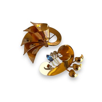 美國 Jordan Co 古董胸針 1940 年代稀有批次 2 枚復古別針美國