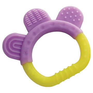 西松屋 易咬固齒玩具 柔軟材質 按摩牙齦 舒緩寶寶長牙不適  雙色小花  1個  Teether only