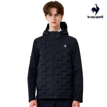 【LE COQ SPORTIF 法國公雞】男款黑色防潑水羽絨外套LWW61392