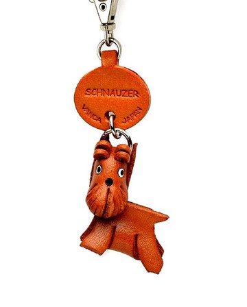 雪納瑞 狗 真皮鑰匙圈 牽繩吊飾 手工製作 日本製 VANCA