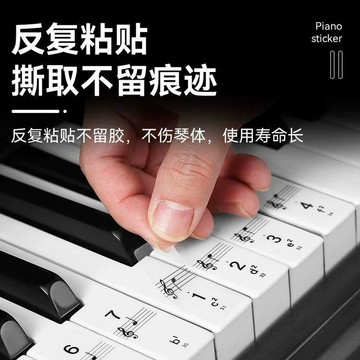💫臺灣直出💫88鍵納米鋼琴鍵盤貼紙61鍵54鍵初學者電子琴五線譜琴鍵音符貼紙