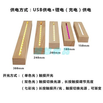 ✅店家嚴選 ⑦天鑒賞✅充電實木燈座發光底座led創意diy網紅小夜燈擺件木質亞克力留言板