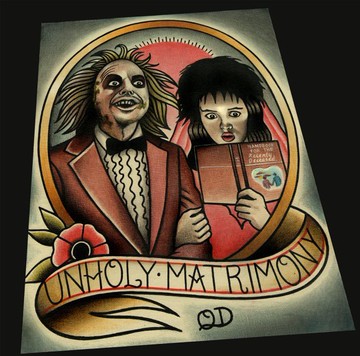 Parlor Tattoo Prints 刺青簽名畫作/陰間大法師(含框)