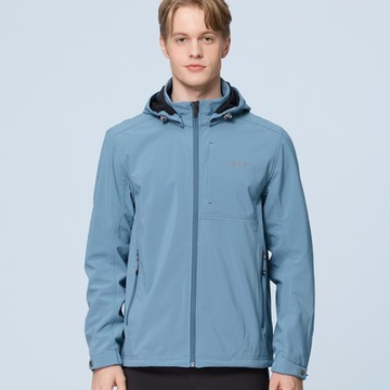 【WILDLAND荒野】男彈性超輕三層山旅機能外套莫蘭迪藍