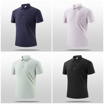 [米蘭精品] 現貨+預購 男涼感POLO衫短袖上衣T恤高爾夫衫夏季冰感速乾透氣高彈休閒翻領-男裝4色74lg72
