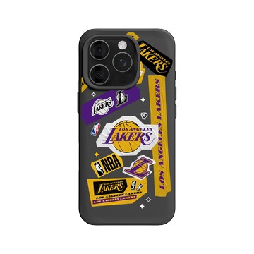 iPhone 16 Pro SolidX 黑 - NBA - 拼貼系列-洛杉磯湖人 L.A. Lakers - Collage