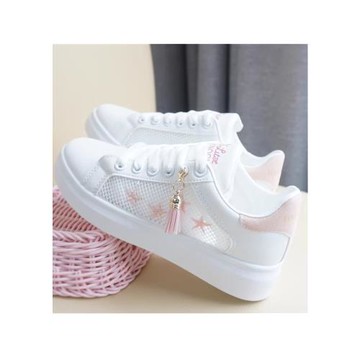 小白鞋鏤空女童鞋子春夏款2025新款百搭兒童網面網鞋大童運動板鞋