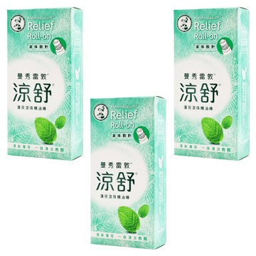 MENTHOLATUM 曼秀雷敦 涼舒 滾珠精油棒 薄荷  3盒