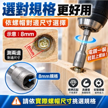 台灣現貨🎈六角套筒 內六角套筒 10件套6-19mm內六角套筒 1/4鑽頭適配器 電動螺母驅動組件 組合套筒 四分套筒