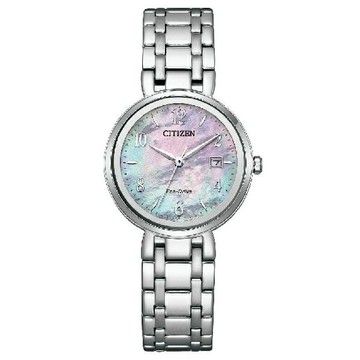 CITIZEN星辰 EW2690-81Y lady 光動能白蝶貝面板鋼帶時尚腕錶 28.3mm｜樂天全館特惠中★指定刷卡回饋10%