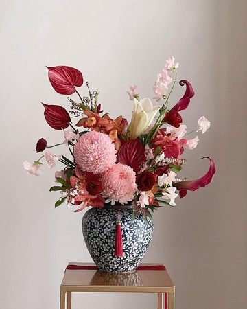 【鮮花】翡麗紅粉橘色春節鮮花盆花─限台中市