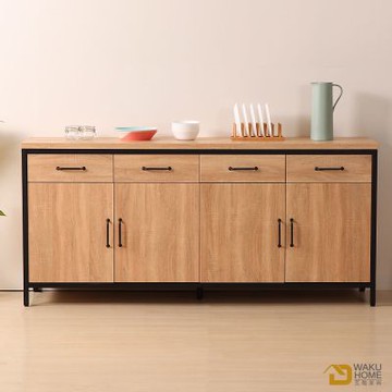 WAKUHOME 瓦酷家具格萊斯原切木輕工業風6尺餐櫃-寬181.3*深45.3高84.2