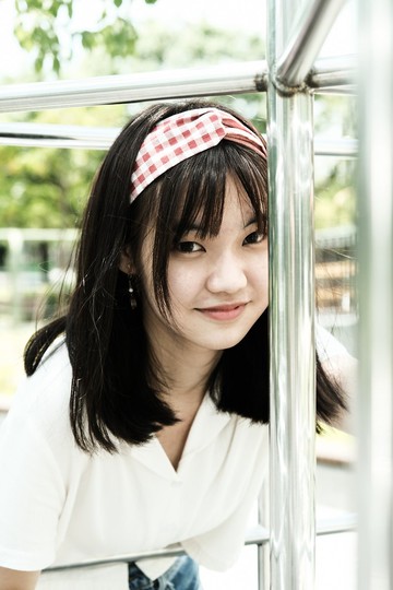 交叉髮帶【紅/格紋】