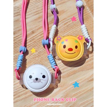 一個悲傷的店鋪海豹黃油餅干小熊手機背夾掛繩可斜跨背帶掛脖防丟