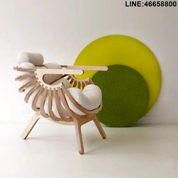 免運 開立發票 餐椅 洽談椅 沙發椅 拍攝椅 道具椅 椅子實木北歐風格高端免安裝網紅貝殼椅家居簡易椅子全實木沙發椅