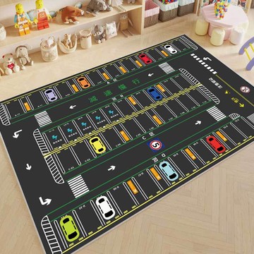 客廳地毯地墊 游戲地墊爬行停車場賽道公路交通定制地毯幼兒園卡通早教臥室