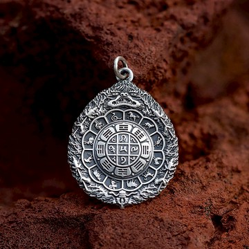 足銀九宮八卦牌升級 未時轉運護身腰牌吊墜西藏掛件平安項鏈男女