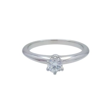 Tiffany & Co 蒂芬妮 PT950 鉑金 鑽石 Solitaire 戒指 【二手名牌BRAND OFF】