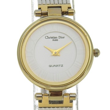 【日本直送】迪奧 Dior 手錶 4715032 不鏽鋼 x 鍍金 石英 指針式顯示 白色錶盤 女性用【二手】