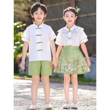 幼兒園園服漢服夏裝中國風小學生校服古風畢業照衣服六一演出班服