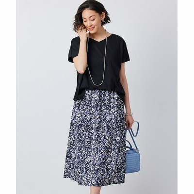 大きいサイズ フロントタックイン異素材ドッキングワンピース Otonasmile スマイルランド ワンピース Plus Size Dress 通販 Lineポイント最大get Lineショッピング