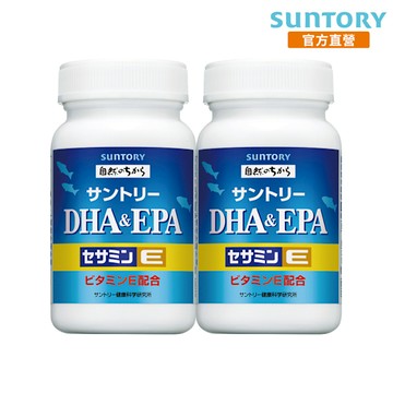 三得利官方直營 魚油 DHA＆EPA+芝麻明E 120顆x2入組